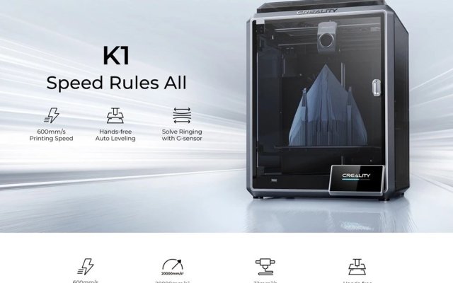 L'imprimante Creality K1, Klipper en caisson à 359€ stock (...)