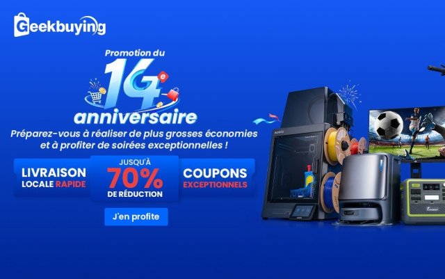 Geekbuying fête ses 14 ans, nombreuses promotions sur (...)