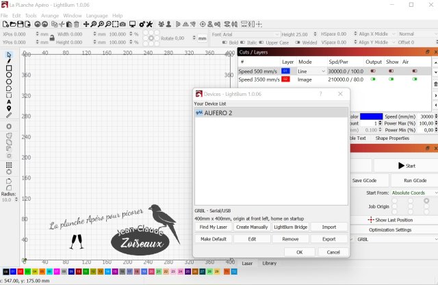 Lightburn est le logiciel de référence en gravure/découpe Laser