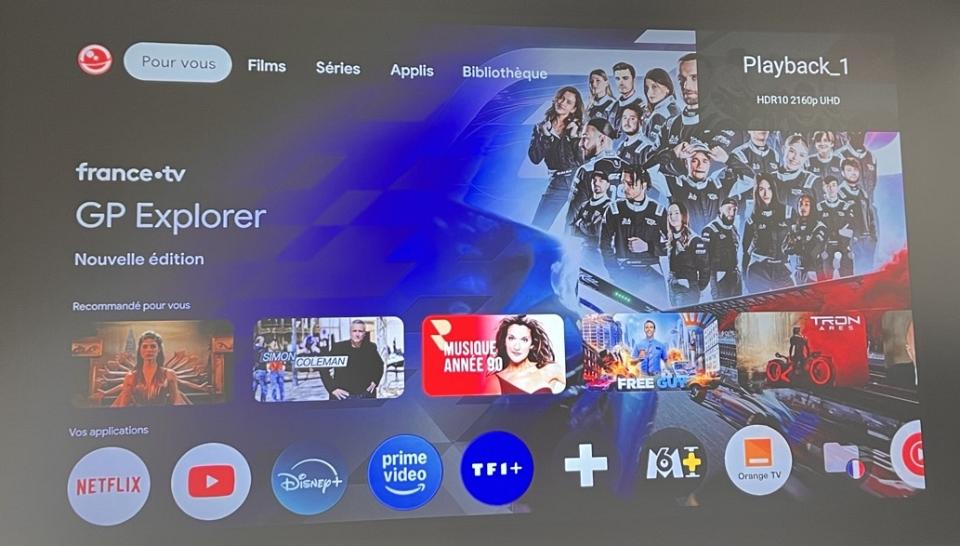 L'interface Google TV