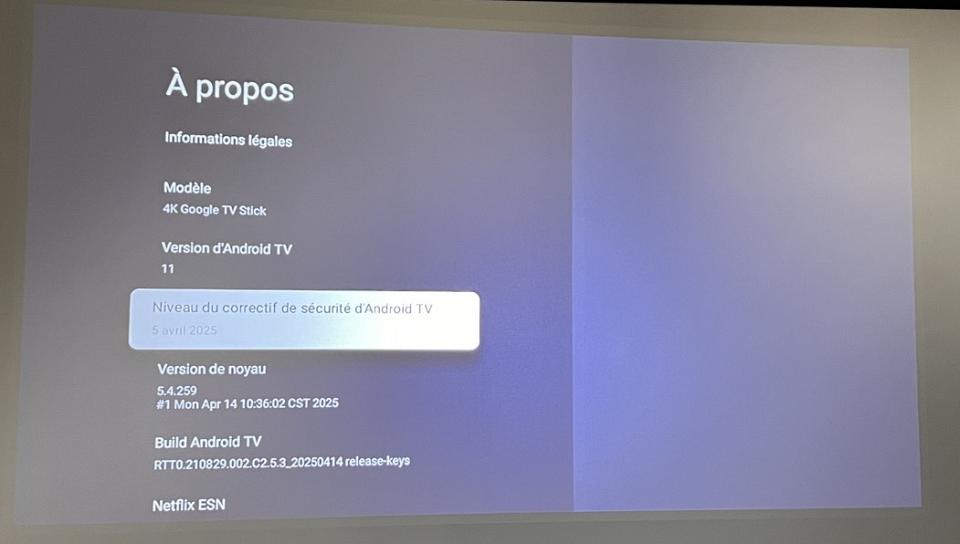 Google TV en interface sur un système Android TV 11