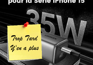 Deal expiré Chargeur UGREEN Nexode 35W GaN Double Prise USB-C et (...)