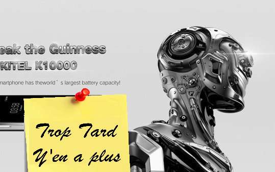 Smartphone Oukitel K10000, autonomie 15 jours et demain (...)