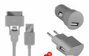 2 Pack charge 3 en 1 Colorblock orange pour iPhone et (...)