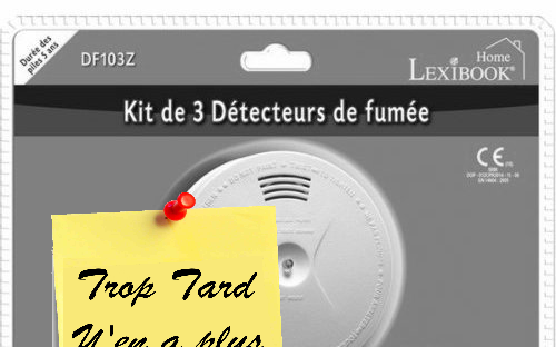 Pack 3 détecteurs de fumée batterie 5 ans Lexibook DF103Z (...)
