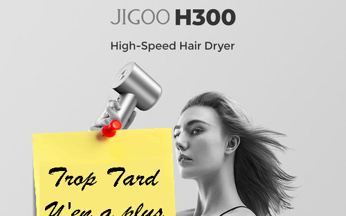 Le Sèche-cheveux JIGOO H300, haute vitesse et ions (...)