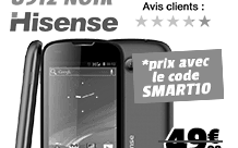 Smartphone Hisense U912 4 pouces, double coeur 39€99