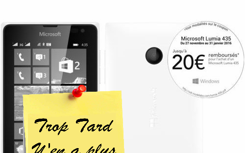 NOKIA LUMIA 435 DUAL SIM BLANC 29€90 livré (ODR (...)