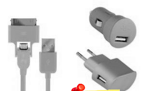 2 Pack charge 3 en 1 Colorblock orange pour iPhone et (…)