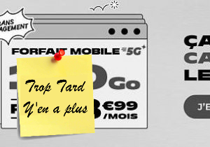 Deal expiré Un forfait 5G 150 Go pour 8,99€ sans limitation de (...)