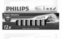 12 piles AA Alcalines Philips PowerLife 2€02 port compris