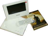 Lecteur DVD portable SUPER KW-9000P, USB, video in, écran pivotant, lecteur carte, ... à petit prix