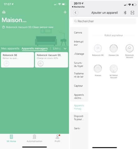 L'ajout du Roborock dans l'application MI HOME