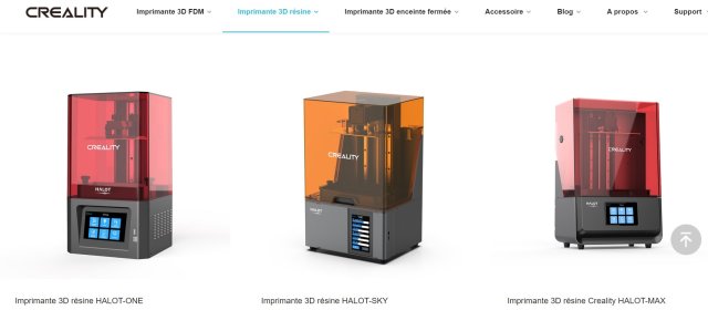 La gamme Creality HALOT